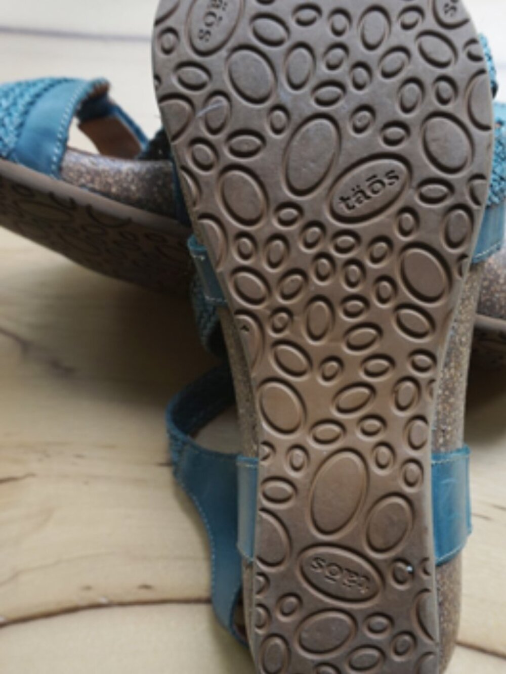 TAOS Woven Strappy Sandals Dusty Turquoise GUC Size EUR40 - US 9.5 - Picture 3 of 6